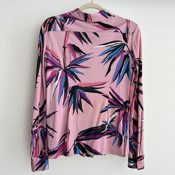 Emilio Pucci Blouse Womens 2 Pink Abstract Printed Long Sleeve Button Down Top - Picture 5 of 15